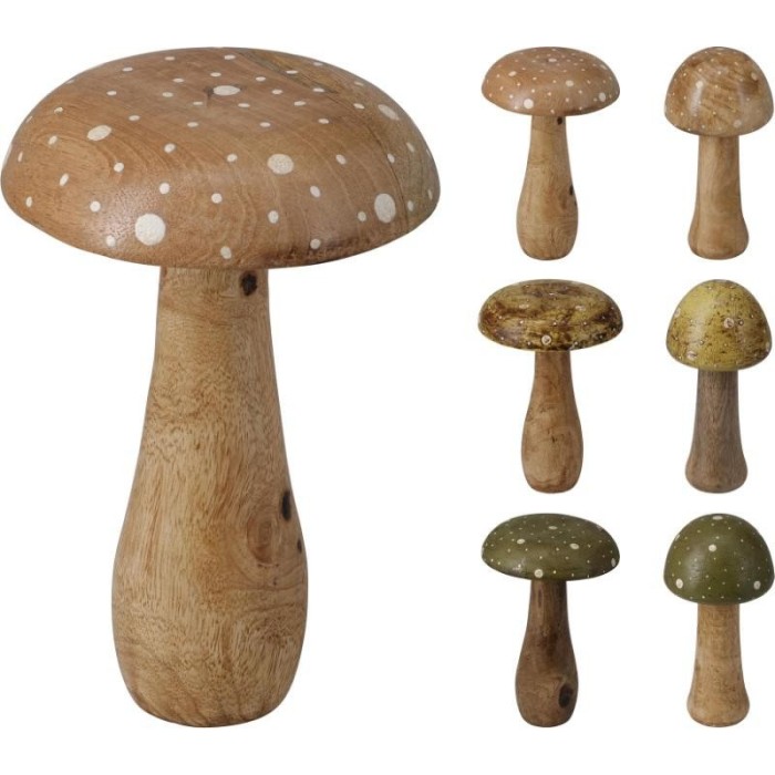 FUNGO LEGNO MANGO NATURALE 13X13X20 6 ASS.